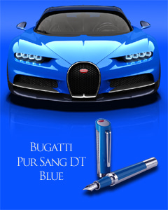 Montegrappa Bugatti Pur Sang DT Blue Silver Fountain Pen Limited Edition