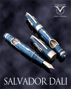 Visconti Salvador Dali The Dance of Time Blue Silver Fountain Pen Limited Edition