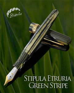 Stipula Etruria Celluloid Green Stripe Fountain Pen Limited Edition