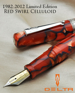 Delta 30th Anniversary Red Black Swirli Fountain Pen Limited Edition