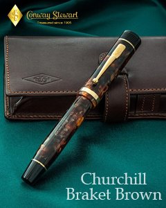 Conway Stewart Churchill Series Bracket Brown Fountain Pen