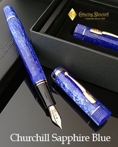 Conway Stewart Churchill Series Sapphire Blue Fountain Pen Numbered Edition