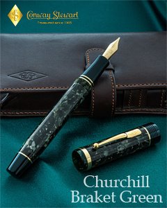 Conway Stewart Churchill Series Bracket Green Fountain Pen Numbered Edition