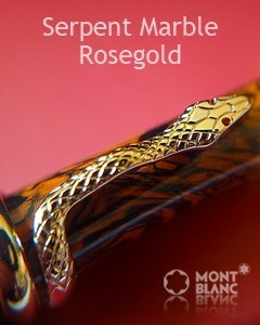 Montblanc Heritage Rouge et Noir Serpent Marble Rosegold Fountain Pen Gift Set (124033)