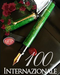 Aurora Internazionale Green Fountain Pen Limited Edition (19A-V)