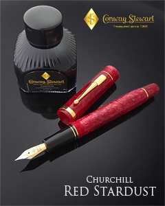 Conway Stewart Churchill Series Red Stardust Fountain Pen
