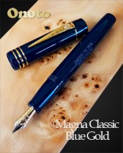 Onoto Magna Classic Blue Gold Fountain Pen LE