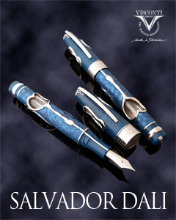 Visconti Salvador Dali The Dance of Time Blue Silver Fountain Pen Limited Edition