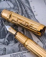 Onoto Aviator Flying Doctor Vermil Gold Fountain Pen Limited Edition