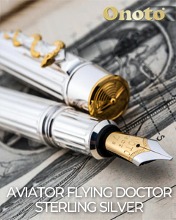 Onoto Aviator Flying Doctor Sterling Silver Fountain Pen Limited Edition